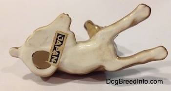 Vintage miniature bone china Vizsla dog. Bottom view.