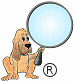 Drawn Dog with a Magnifying Glass