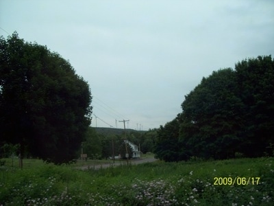 A House in Centralia through the trees