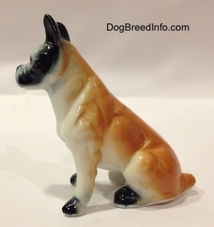 3) Miniature Boxer Dog/Puppy Figures Bone China Porcelain White & Brown  Japan