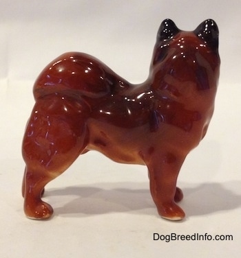 The right side of a Chow Chow figurine that is in a standing pose. The figurine has paw details.