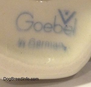 Close up - The logo of Goebel W. Germany is on the underside of a Poodle figurine.