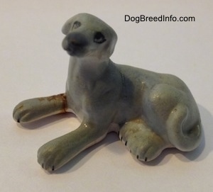 Vintage bone China Greyhound dog with a flat finish.